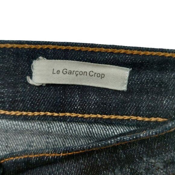 Frame Jeans Womens 26 Blue Le Gargon Crop Boyfriend Dark Wash Mid Rise Denim - Picture 9 of 12